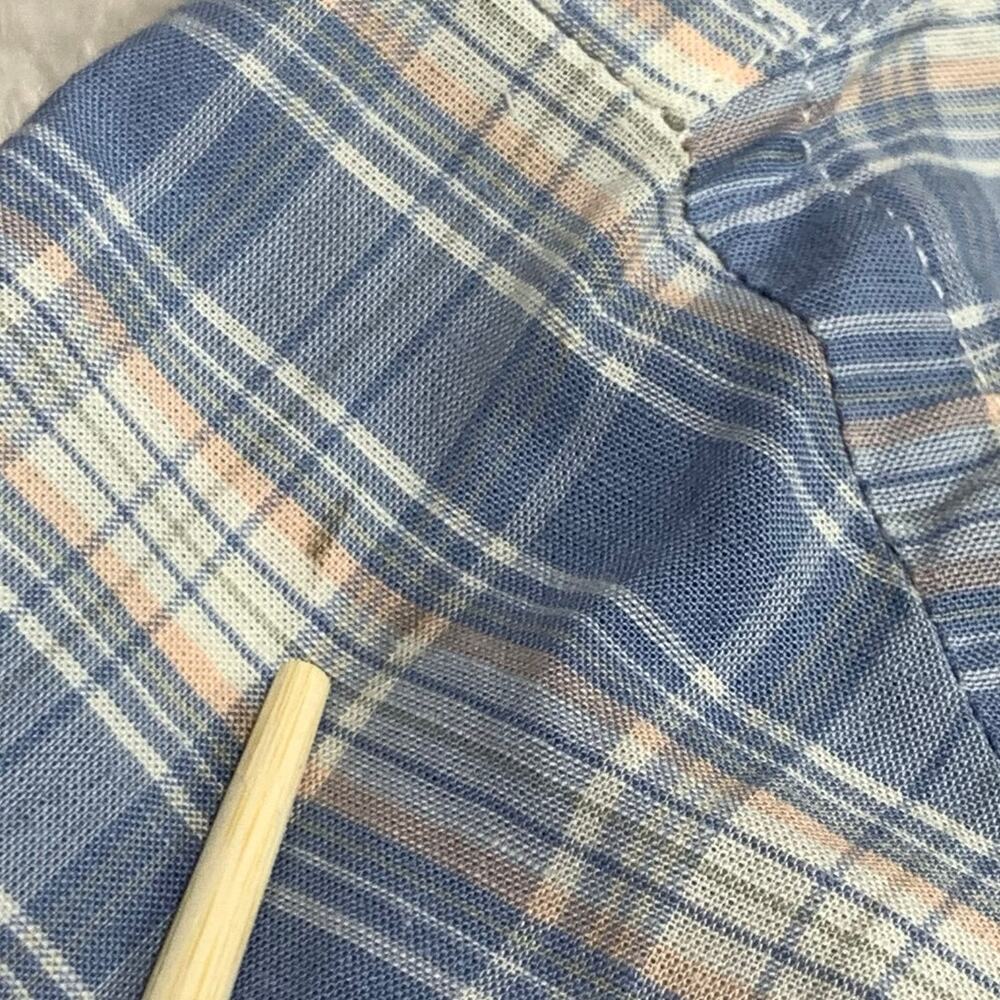 NWT Faherty Button Up Shirt Mens Large Cloud Summer Linen Blend Light Blue Plaid - Picture 8 of 14